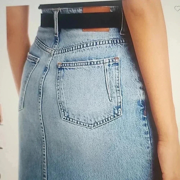 DEREK LAM IO CROSBY COTTON HIGH RISE DENIM MAXI SKIRT SIZE 26 - Picture 4 of 9